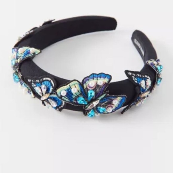 Urban Outfitters Accessories - Urban outfitters butterflies black headband appliqué new without tags